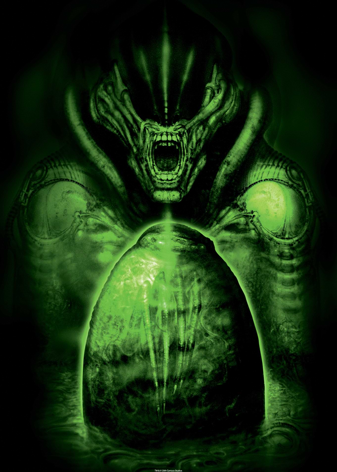 Alien With An Egg Green