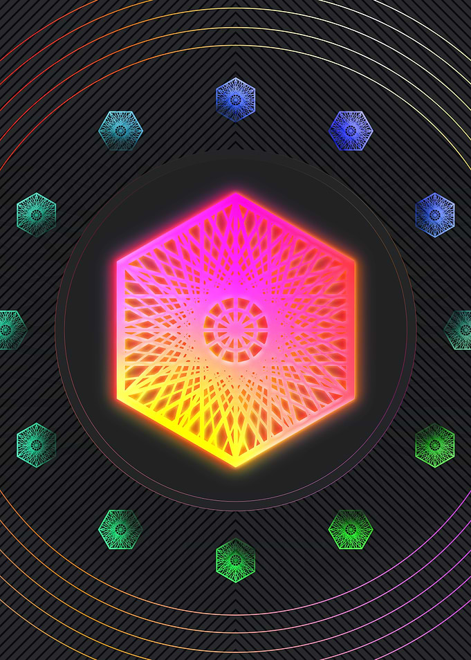 Neon Geometric Glyph Runes