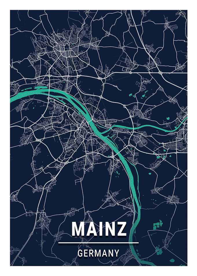 Mainz City Map Germany