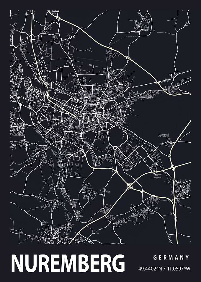 Nuremberg City Map Germany