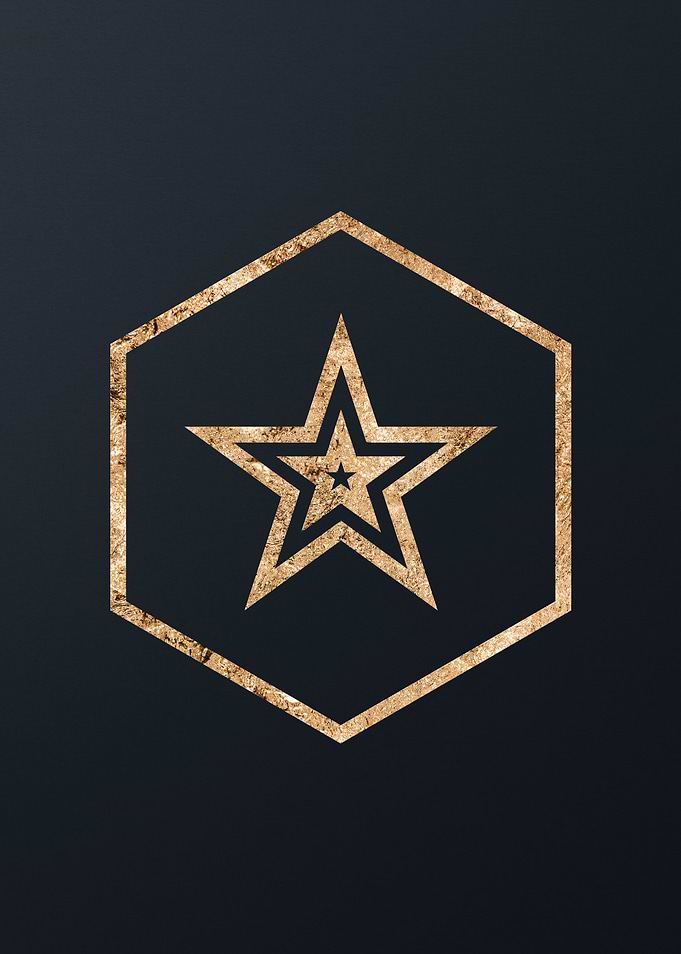 Gold Geometric Glyph Sign