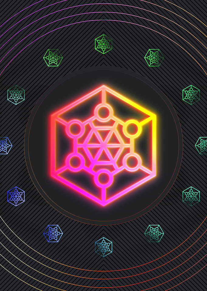 Neon Geometric Glyph Sign