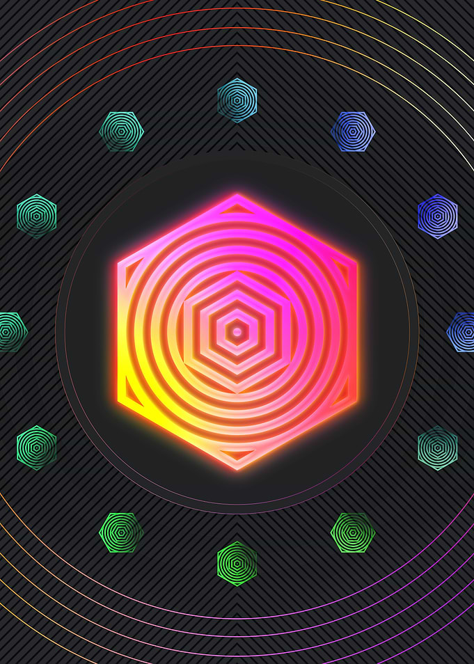 Neon Geometric Glyph Runes