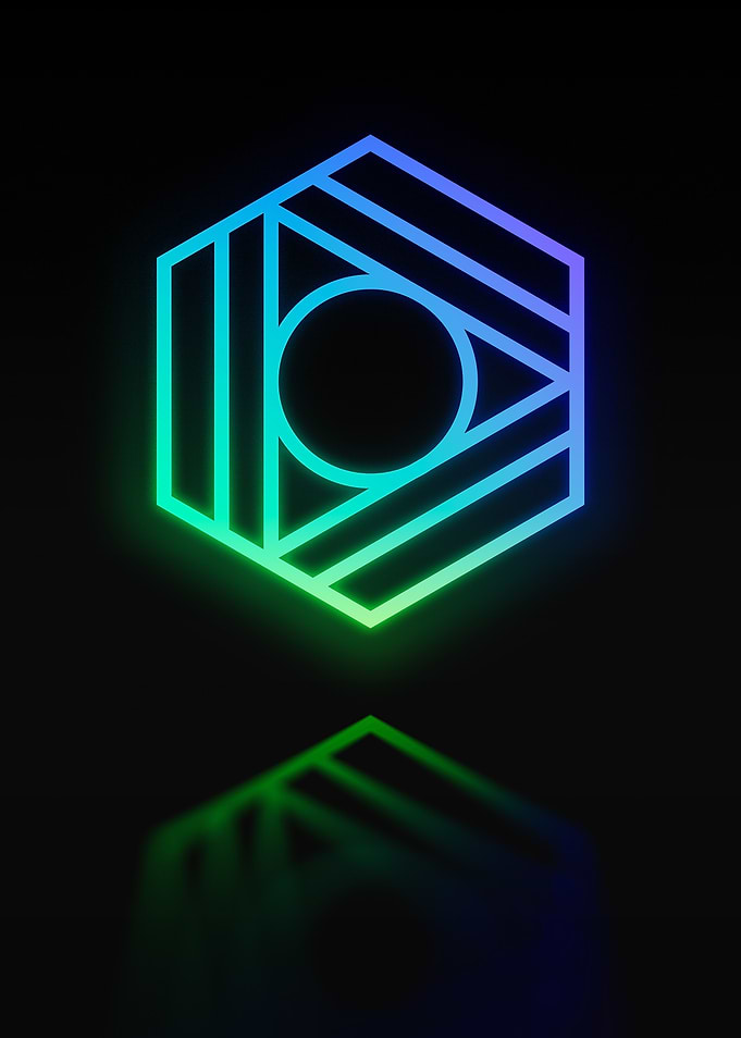 Neon Geometric Glyph Sign