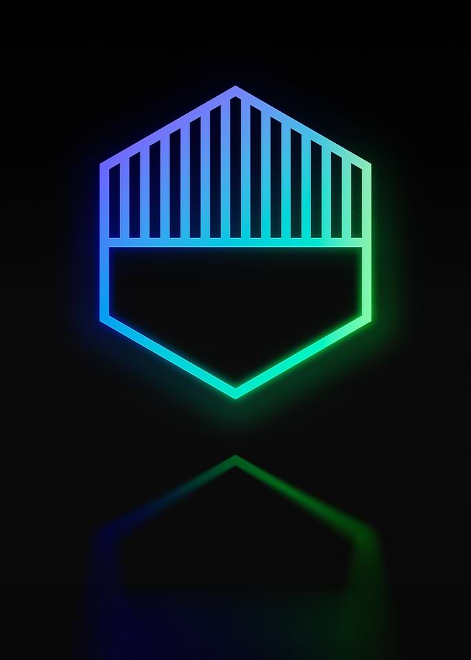 Neon Geometric Glyph Sign