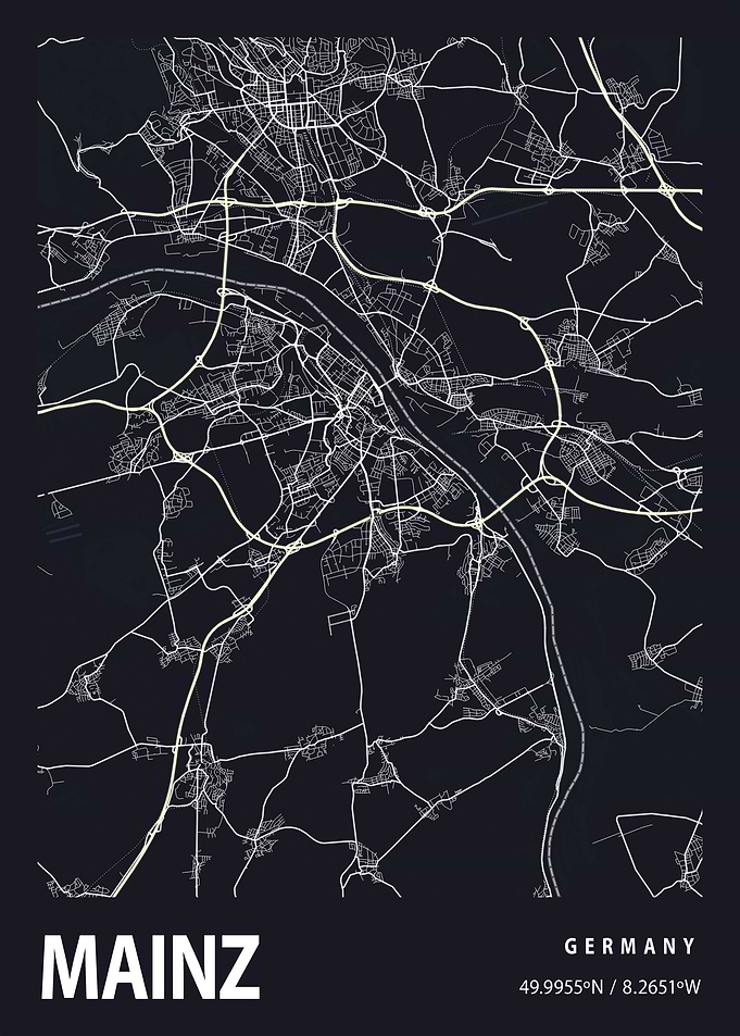 Mainz City Map Germany