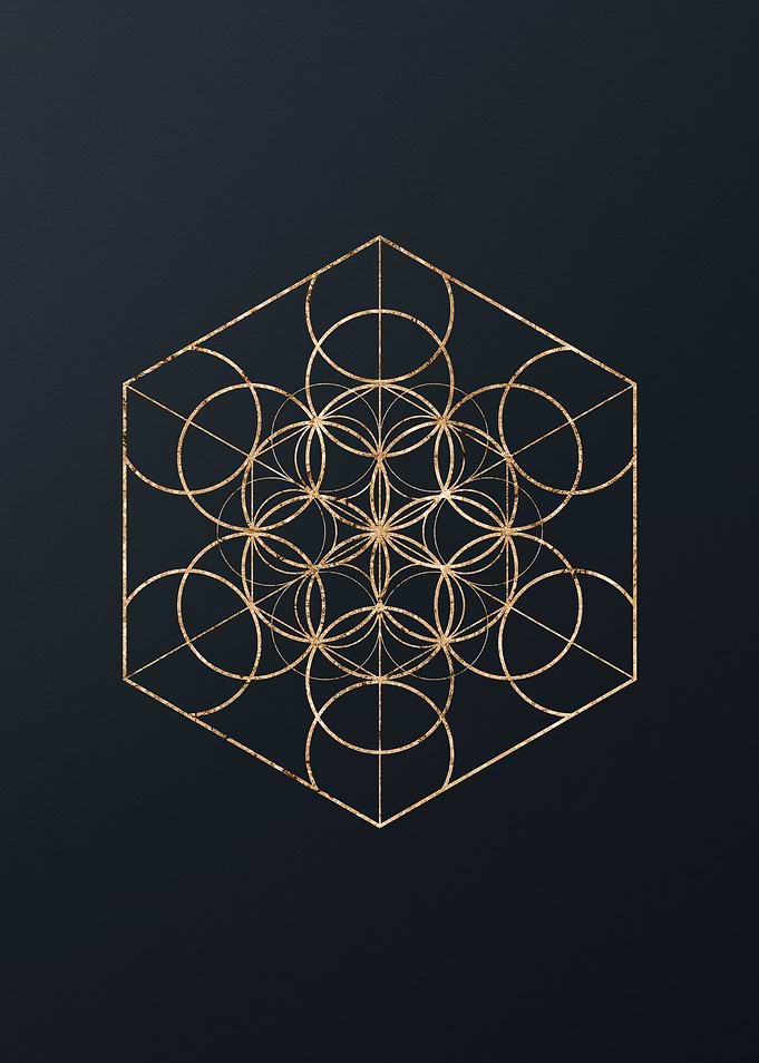 Gold Geometric Glyph Sign