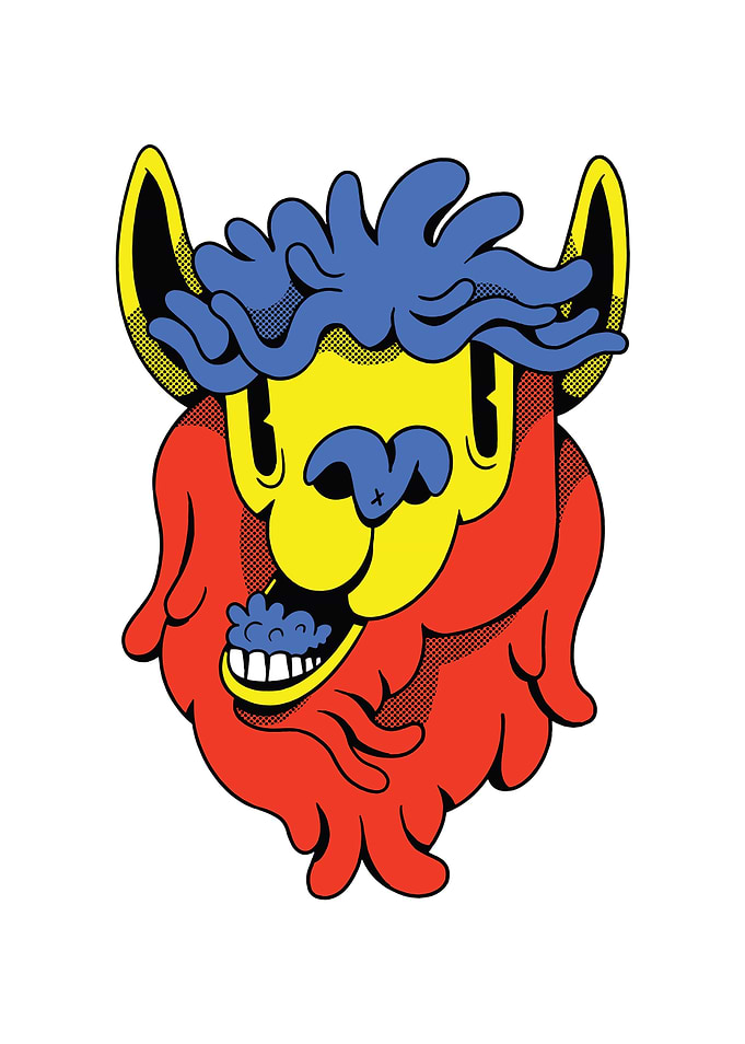 COLORFUL CARTOON LLAMA