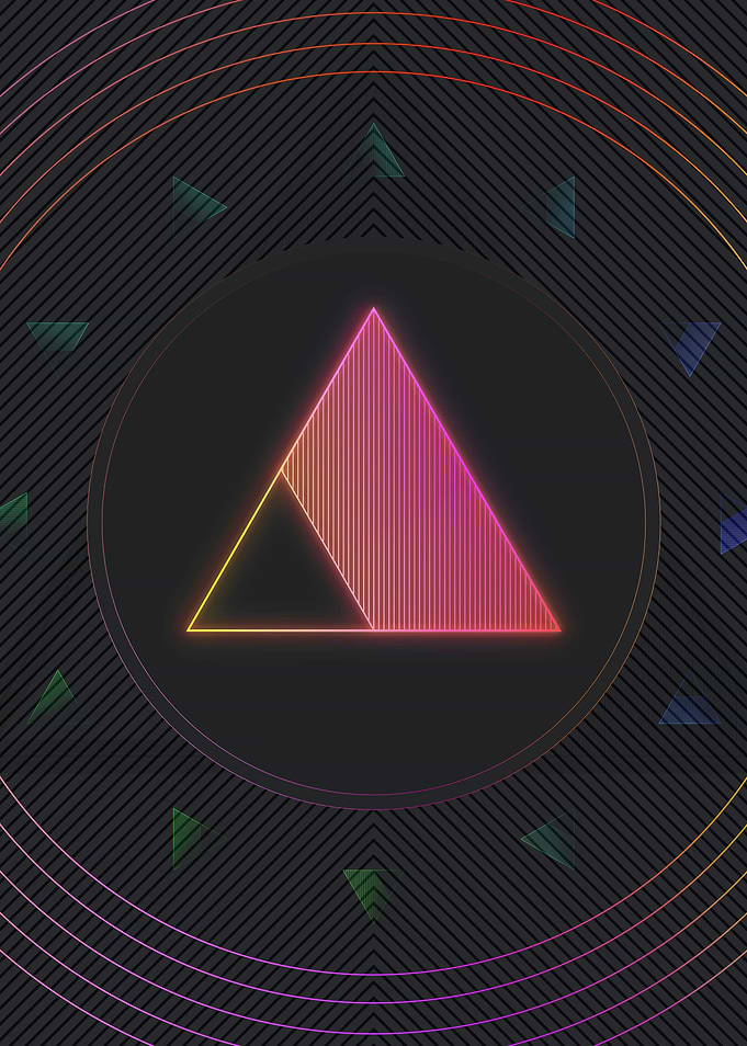 Neon Geometric Glyph Sign
