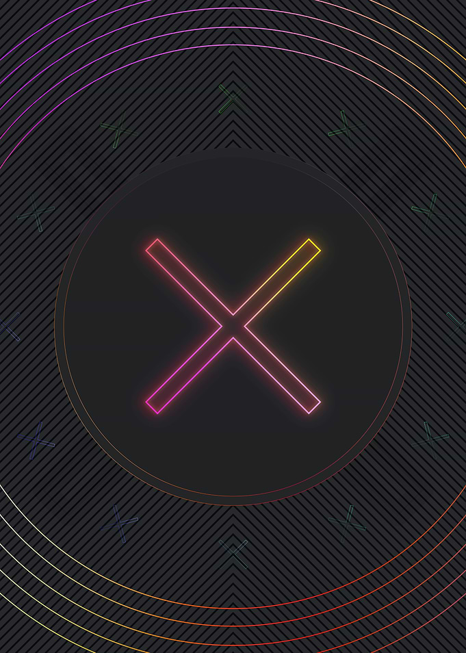 Neon Geometric Glyph Sign