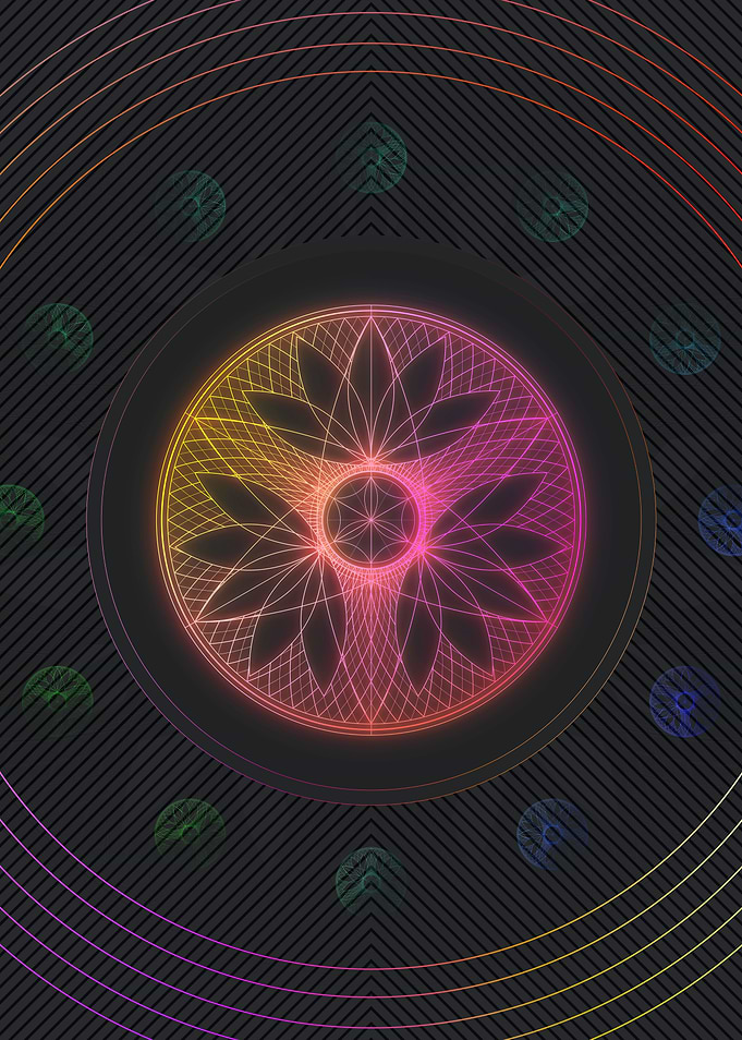 Neon Geometric Glyph Sign