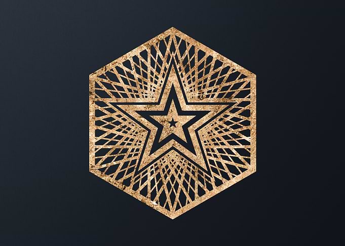Gold Geometric Glyph Signs