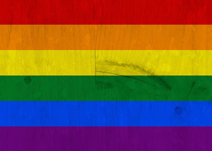 LGBT flag wood texture kno