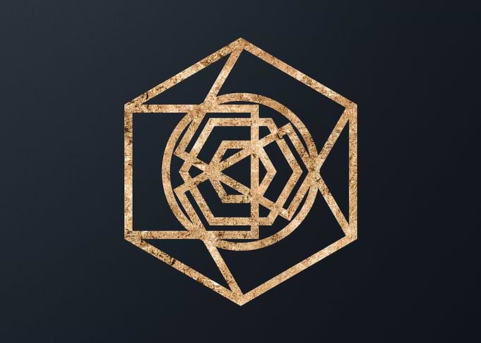 Gold Geometric Glyph Runes