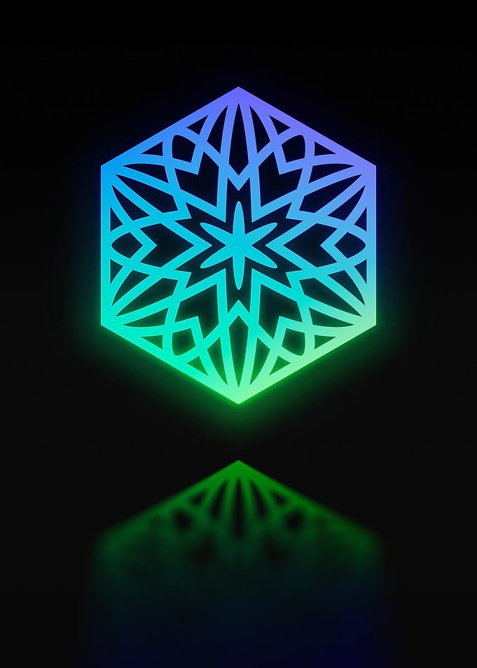Neon Geometric Glyph Rune