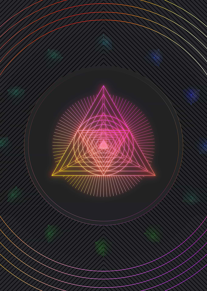 Neon Geometric Glyph Runes