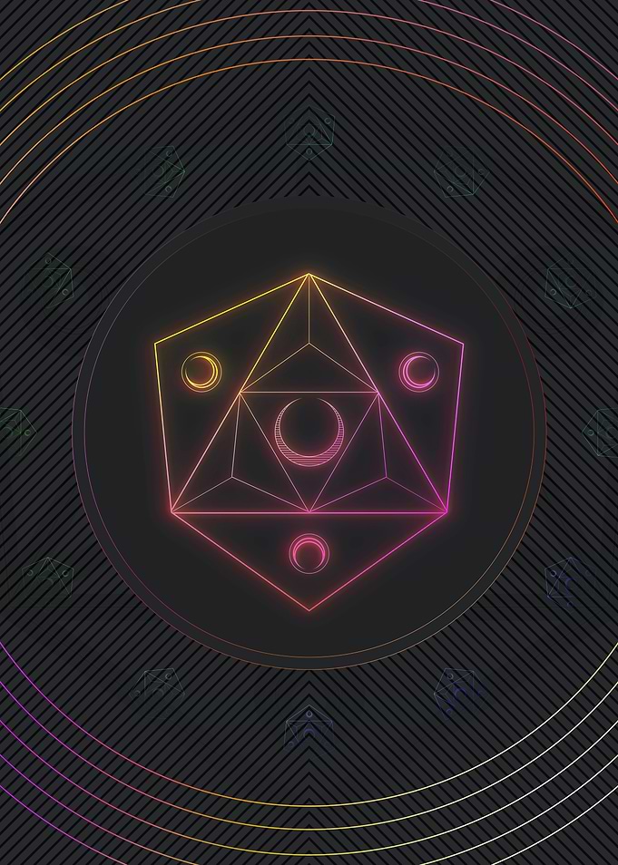 Neon Geometric Glyph Sign