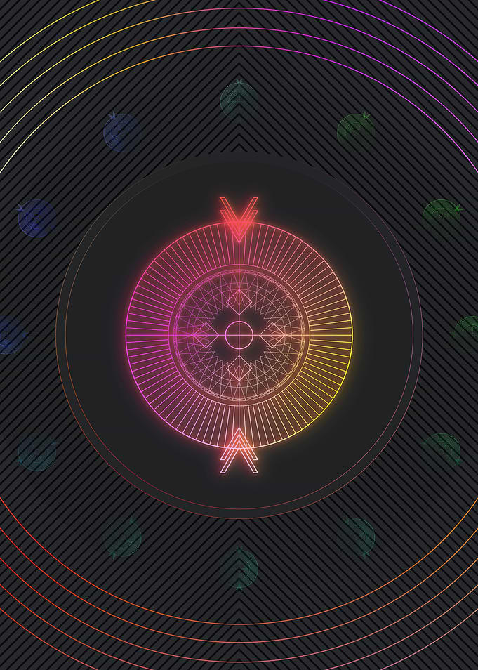 Neon Geometric Glyph Sign