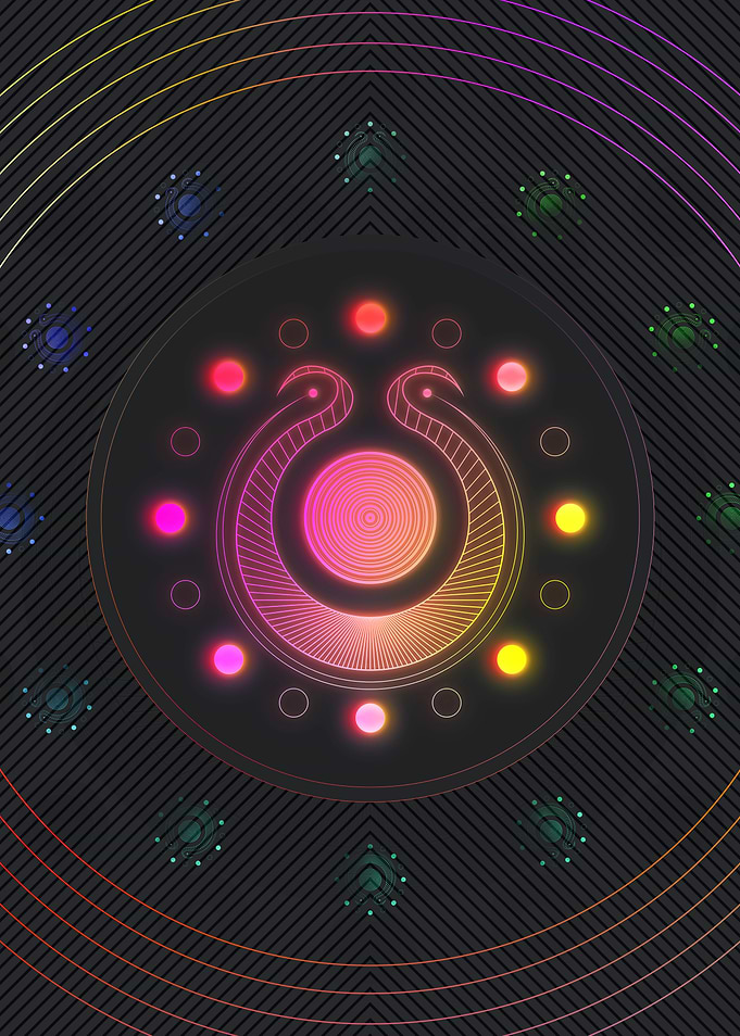 Neon Geometric Glyph Runes
