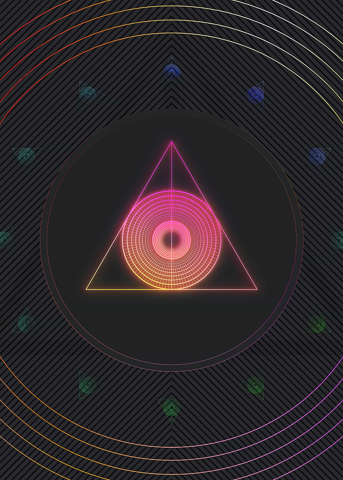 Neon Geometric Glyph Runes
