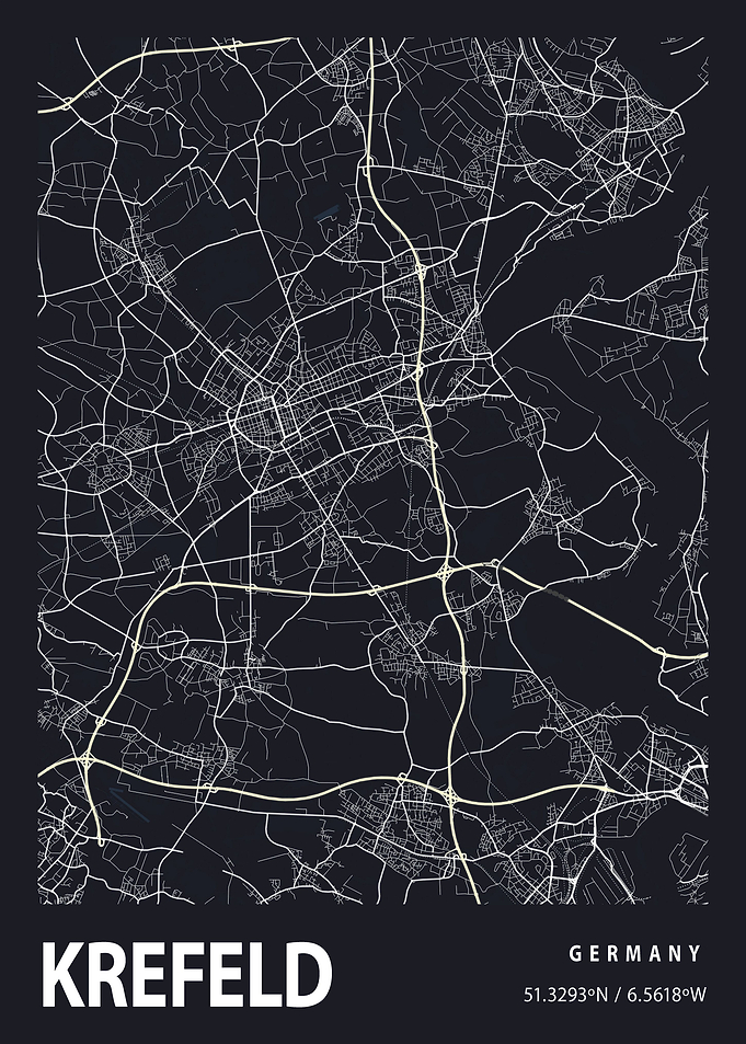 Krefeld City Map Germany