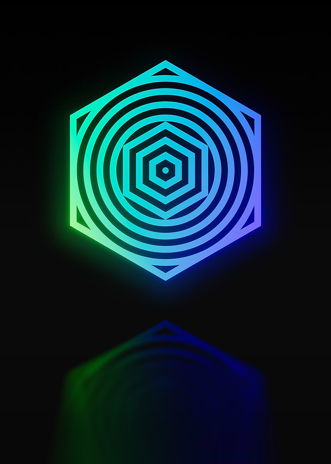 Neon Geometric Glyph Runes
