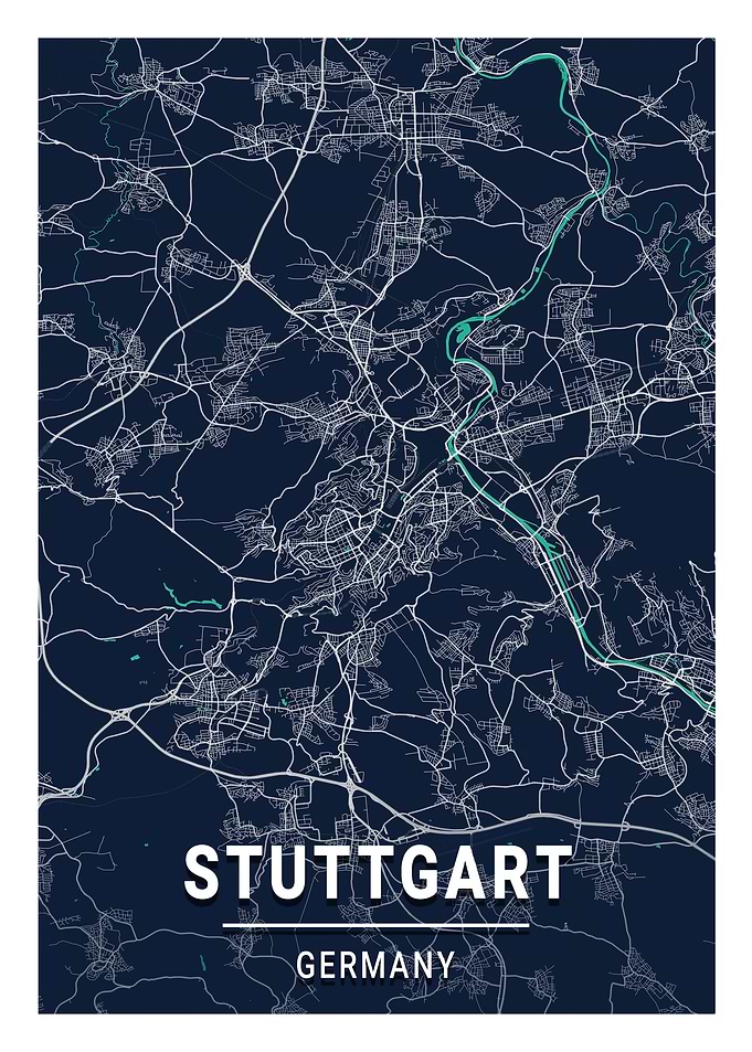 Stuttgart City Map Germany