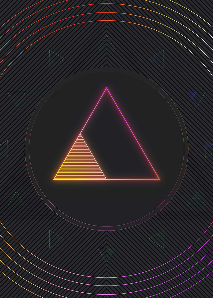 Neon Geometric Glyph Sign