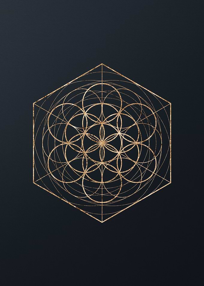 Gold Geometric Glyph Sign