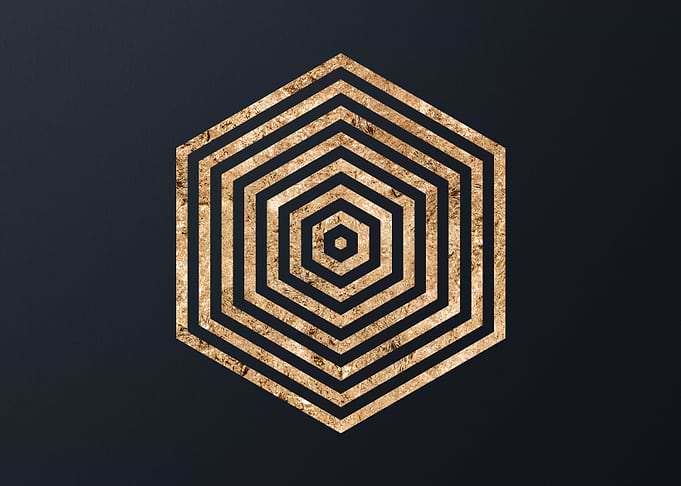 Gold Geometric Glyph Signs