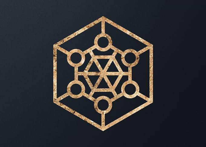 Gold Geometric Glyph Signs