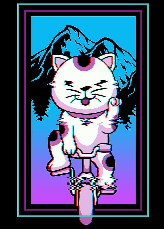 Kawaii Cat Biker