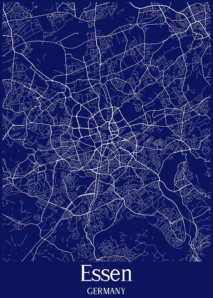 Essen City Map Germany