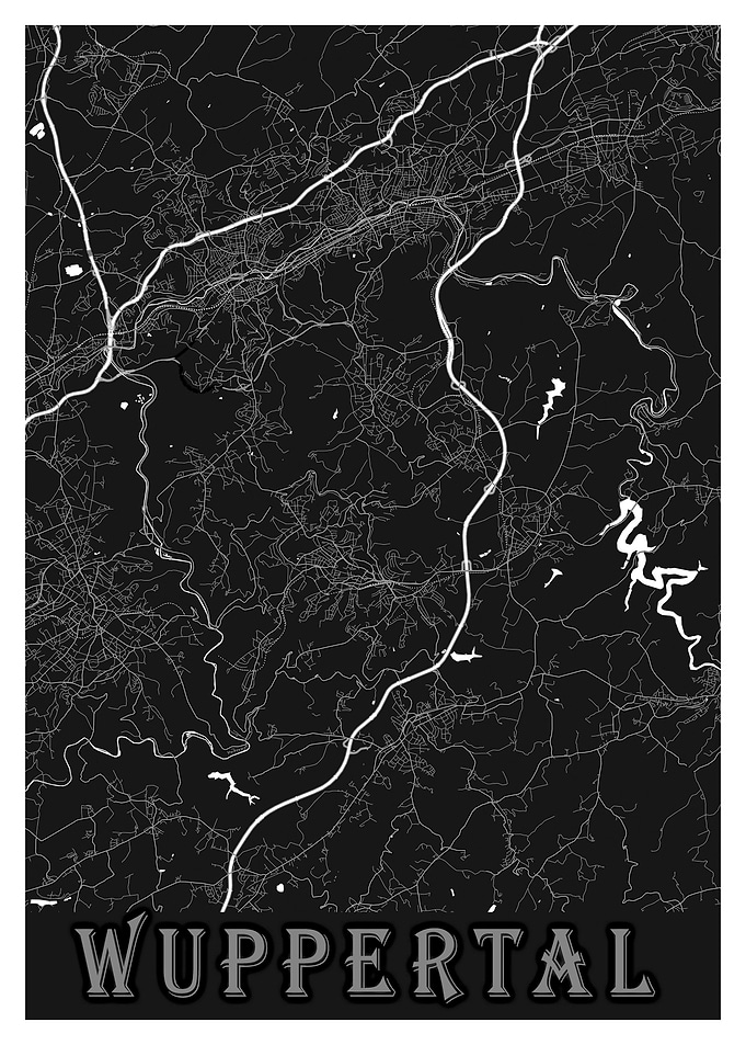 Wuppertal City Map Germany