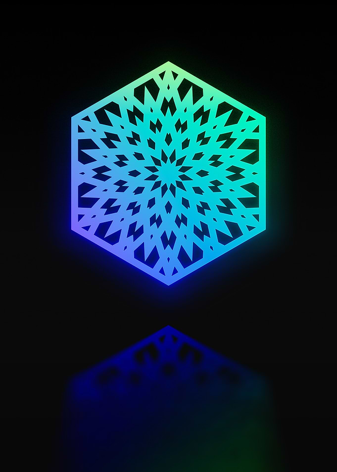 Neon Geometric Glyph Sign