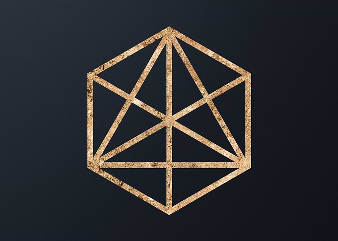 Gold Geometric Glyph Signs