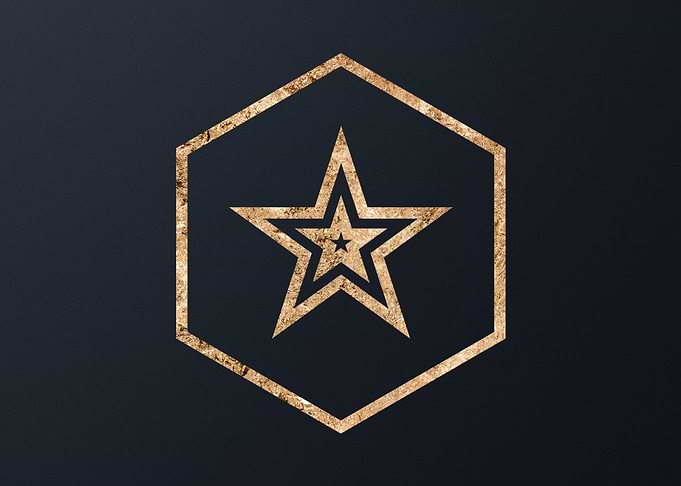Gold Geometric Glyph Signs