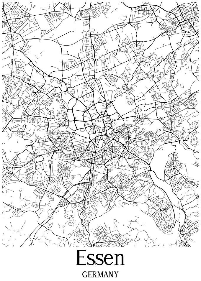 Essen City Map Germany