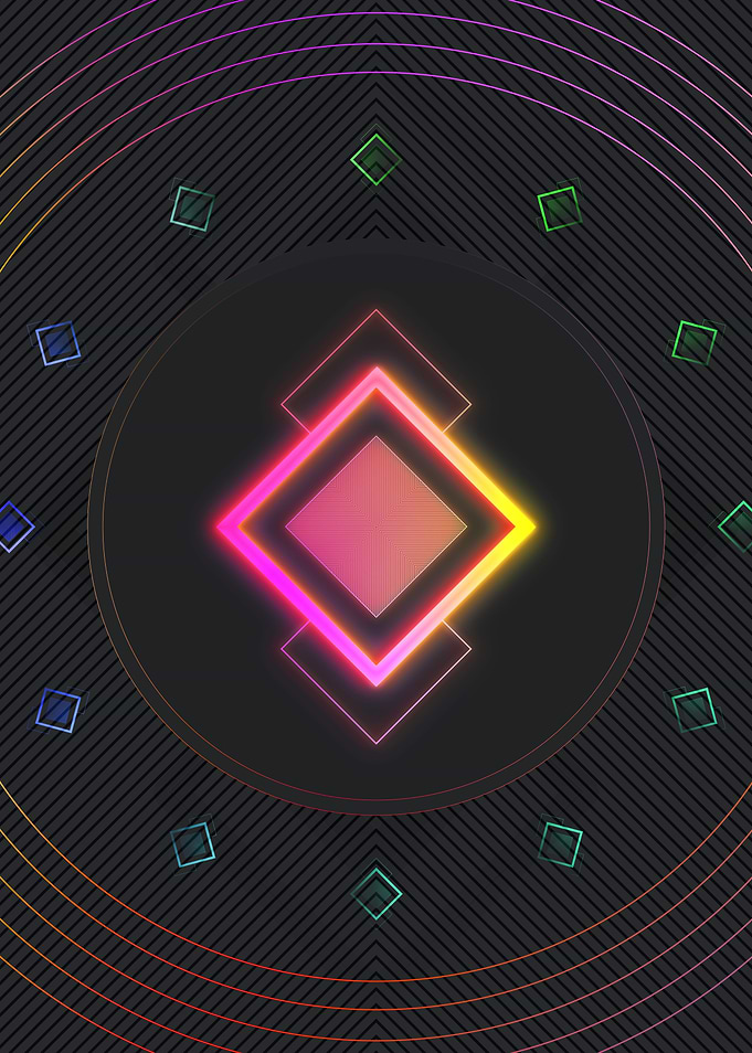 Neon Geometric Glyph Sign