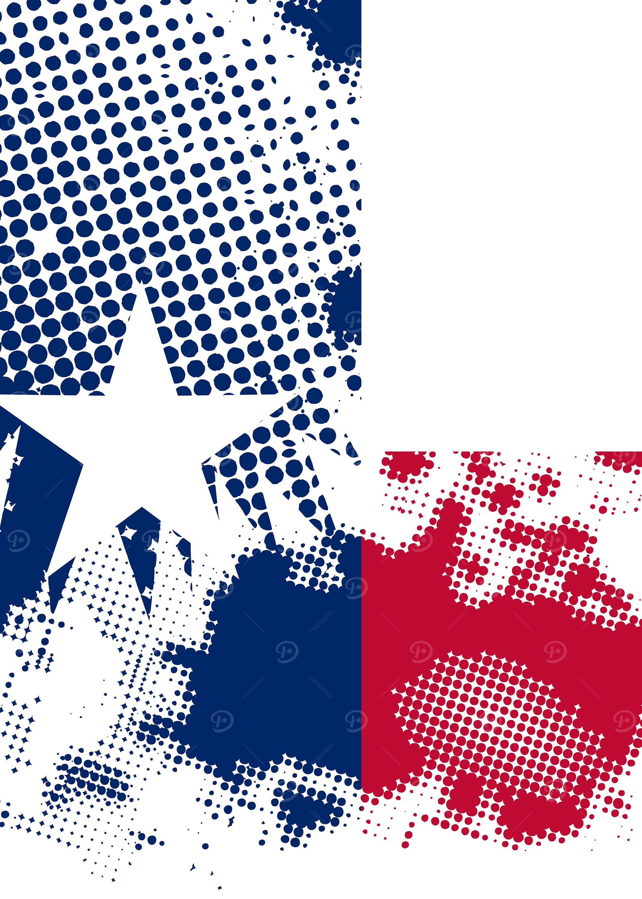 Halftone Texas State Flag