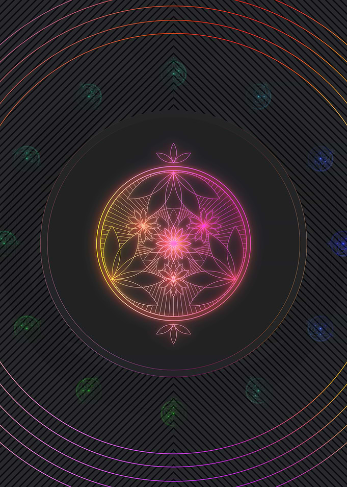 Neon Geometric Glyph Sign