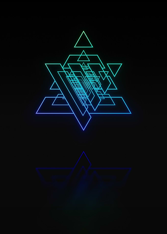 Neon Geometric Glyph Rune