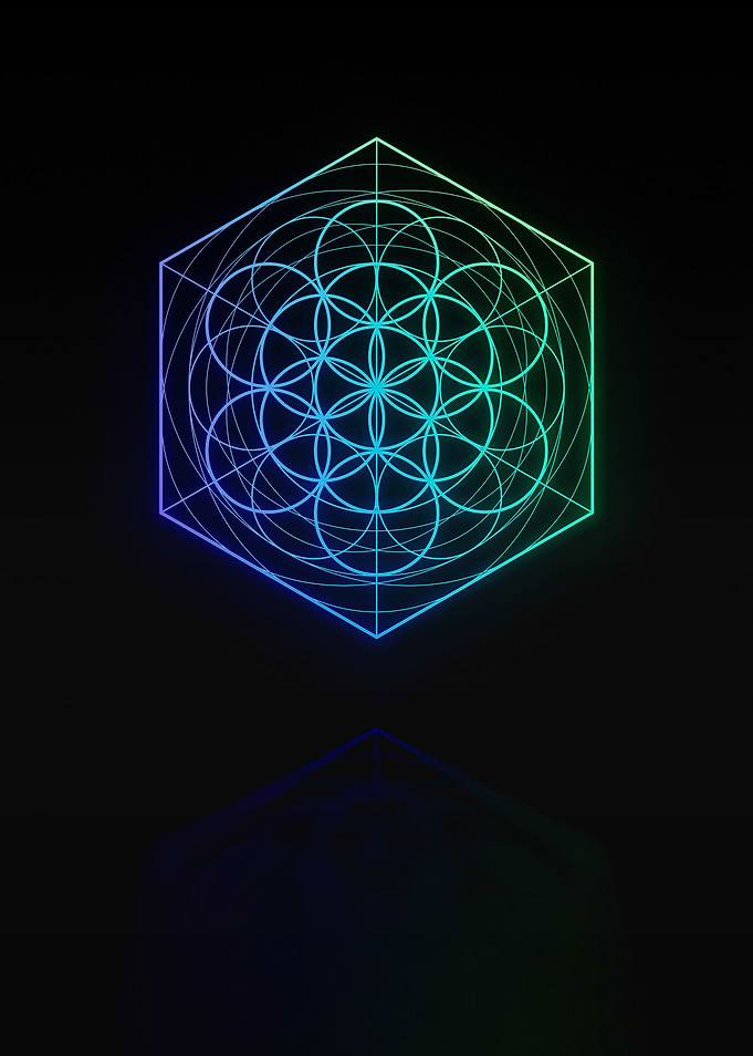 Neon Geometric Glyph Rune