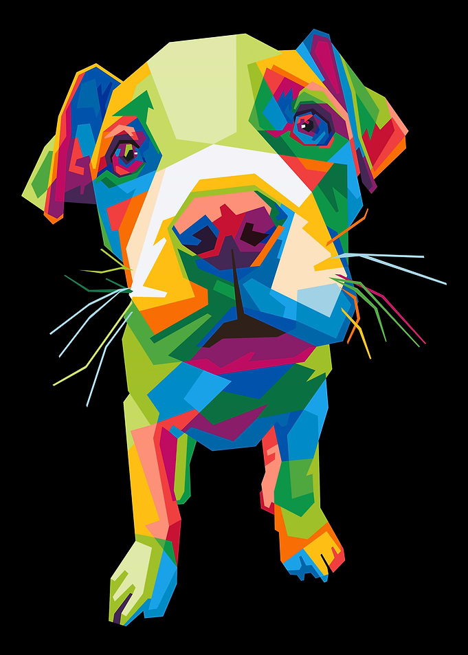 colorful baby pitbull dog