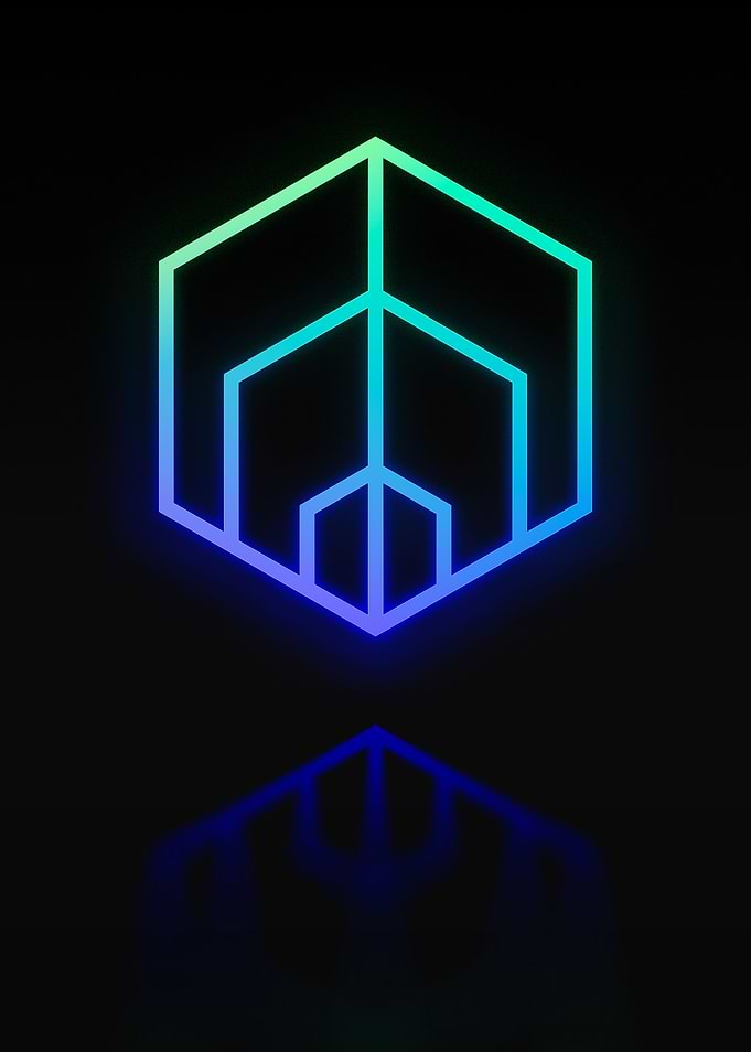 Neon Geometric Glyph Sign