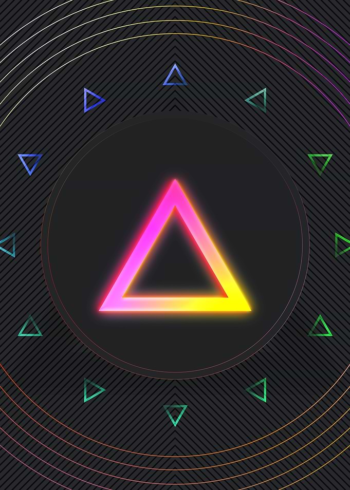 Neon Geometric Glyph Sign