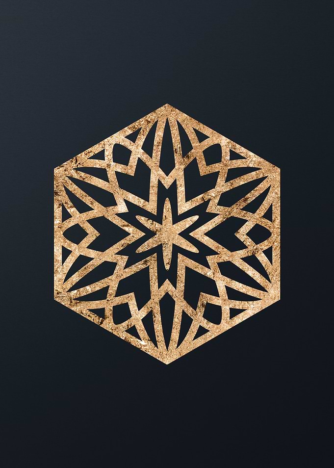 Gold Geometric Glyph Sign