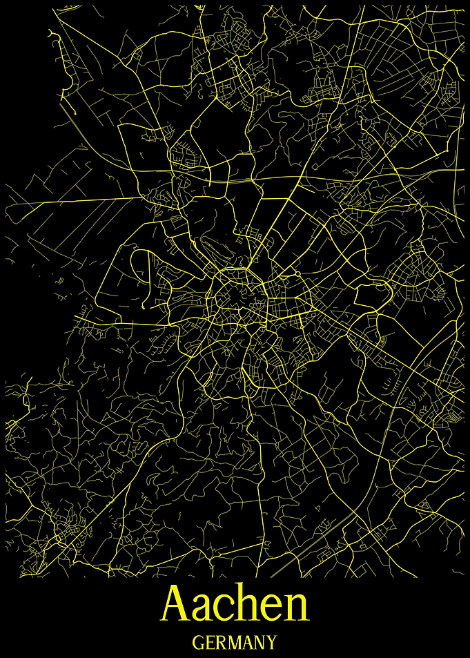 Aachen City Map Germany