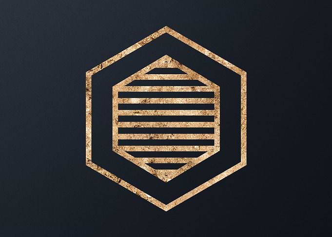 Gold Geometric Glyph Signs