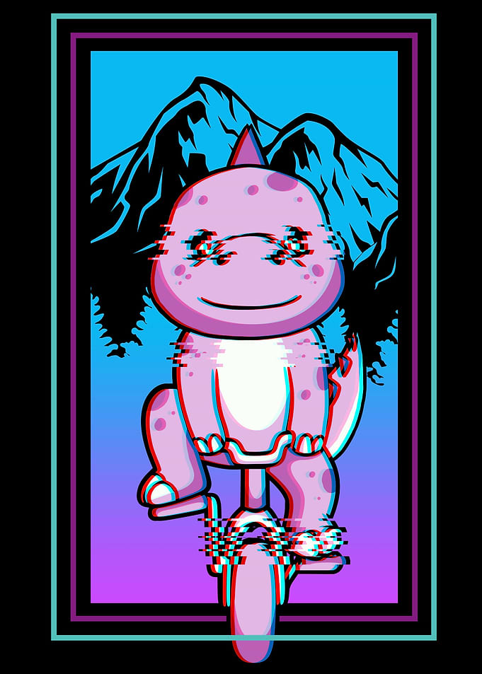 Kawaii Dinosaur Biker